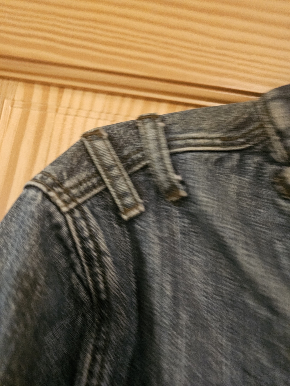 Harley-Davidson Denim Jacket Womens XL Leather Trim Grunge Jean Snap Button - Picture 6 of 16